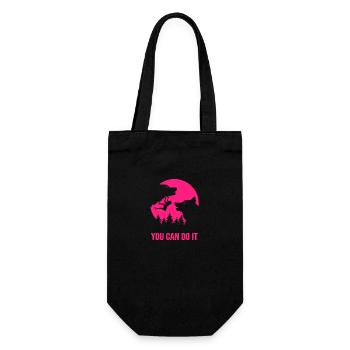 climbing mountaineer-motivation climbing-girl - Gift Bag for Bottles - black - Front