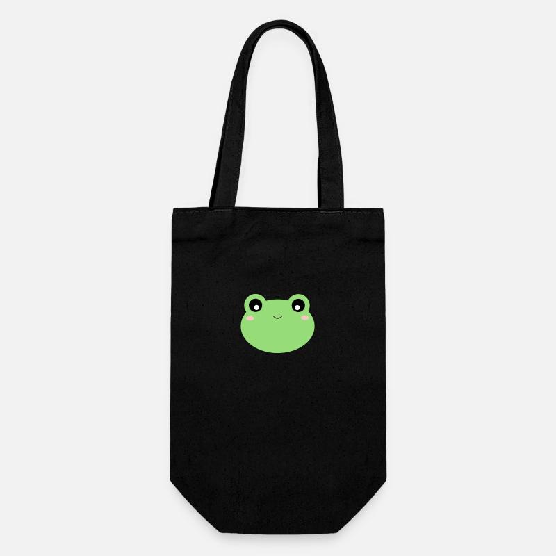 Kawaii-Frosch - Geschenkbeutel für Flaschen - Schwarz