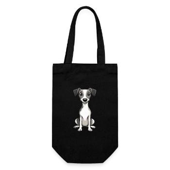 Whippet Hund Niedlich - Geschenkbeutel für Flaschen - Schwarz - Vorne