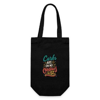 Carbs Are On My Christmas List Festive Humor - Gift Bag for Bottles - black - Front