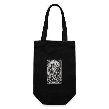 Carte de tarot de couple de squelette gothique vintage avec - Sac à bouteille - noir - Devant