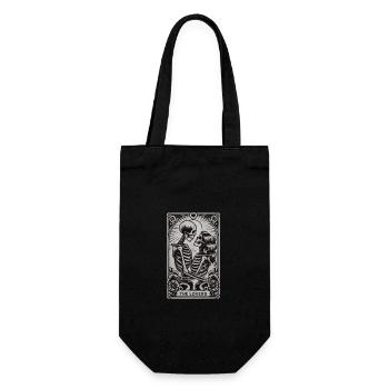 The Lovers Skeletons Gothic Tarot Card Style - Gift Bag for Bottles - black - Front