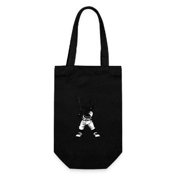Baseball Boy - Sport Design - Geschenkbeutel für Flaschen - Schwarz - Vorne