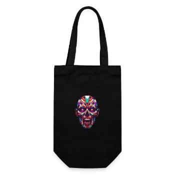 Geometrischer Zombie: Lebendige polygonale Kunst - Geschenkbeutel für Flaschen - Schwarz - Vorne