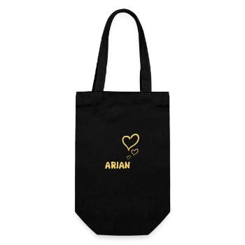 First name Arian - Gift Bag for Bottles - black - Front