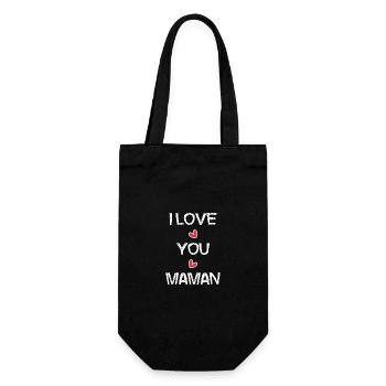 FÊTE DES MÈRES. BONNE FÊTE MAMAN. MAMAN. JE T'AIME - Sac à bouteille - noir - Devant