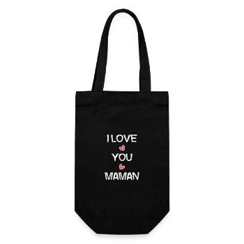 BONNE FÊTE MAMAN. MAMAN. FÊTE DES MÈRES. JE T'AIME - Sac à bouteille - noir - Devant