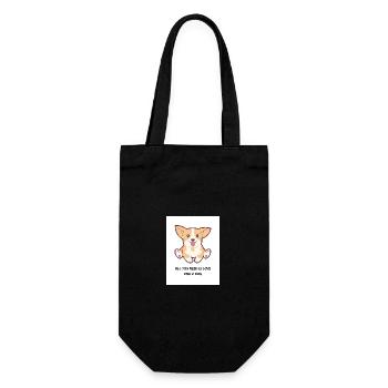 Amour de Corgi et illustration de chiens - Sac à bouteille - noir - Devant