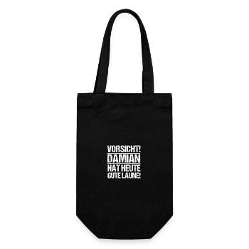 Vorname Damian - Geschenkbeutel für Flaschen - Schwarz - Vorne