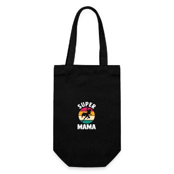 Mutter Superheldin Mama - Geschenkbeutel für Flaschen - Schwarz - Vorne