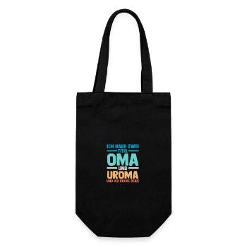 Ich Habe Zwei Titel Oma Und Uroma - Geschenkbeutel für Flaschen - Schwarz - Vorne
