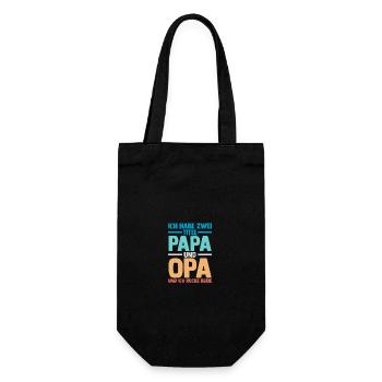 Ich Habe Zwei Titel Papa Und Opa - Geschenkbeutel für Flaschen - Schwarz - Vorne