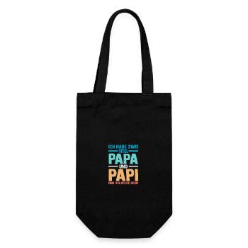 Vater Stiefvater Vatertag Papa - Geschenkbeutel für Flaschen - Schwarz - Vorne