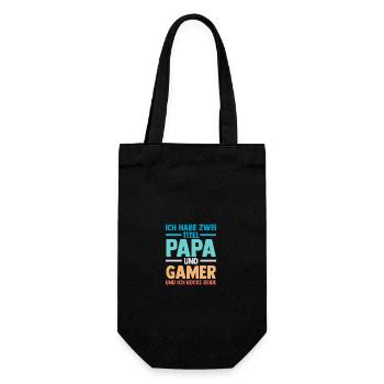 Vater Gamer Gamer Zocken Papa - Geschenkbeutel für Flaschen - Schwarz - Vorne