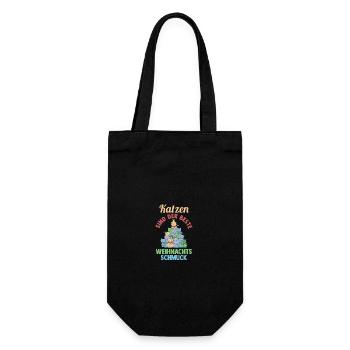 Weihnachtsmann Weihnachtsfest Weihnachten Katzen - Geschenkbeutel für Flaschen - Schwarz - Vorne