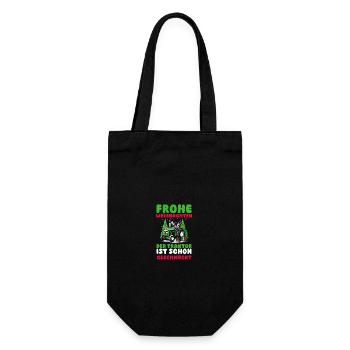 Weihnachtsmann Traktor Weihnachtsfest Bauer Landwi - Geschenkbeutel für Flaschen - Schwarz - Vorne