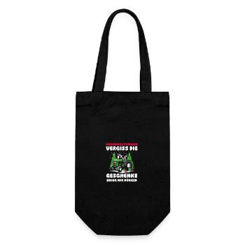 Weihnachtsmann Traktor Weihnachtsfest Bauer Landwi - Geschenkbeutel für Flaschen - Schwarz - Vorne