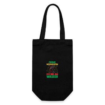 Santa Claus Fishing Christmas Party Christmas - Gift Bag for Bottles - black - Front