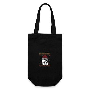 Weihnachten Weihnachtsmann Stiefpapa - Geschenkbeutel für Flaschen - Schwarz - Vorne