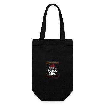 Weihnachten Weihnachtsmann Bonuspapa - Geschenkbeutel für Flaschen - Schwarz - Vorne