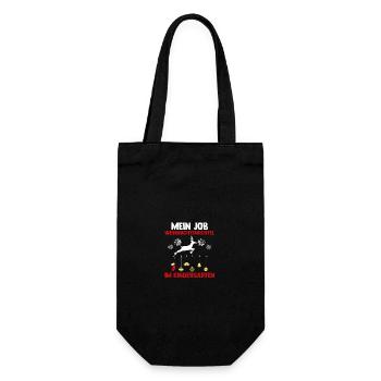 Weihnachtsmann Weihnachten Kita Erzieher - Geschenkbeutel für Flaschen - Schwarz - Vorne