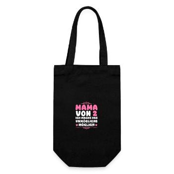 Mom of 2 children - Gift Bag for Bottles - black - Front