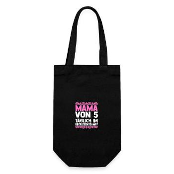 Mom of 5 children - Gift Bag for Bottles - black - Front