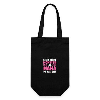 Mama Von 6 Kindern - Geschenkbeutel für Flaschen - Schwarz - Vorne