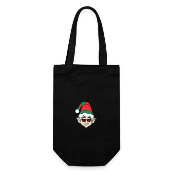 Santa Claus Christmas Elf Christmas Elf - Gift Bag for Bottles - black - Front