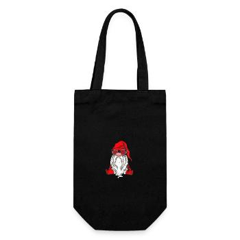 Weihnachten Weihnachtswichtel Weihnachtsgnom - Geschenkbeutel für Flaschen - Schwarz - Vorne