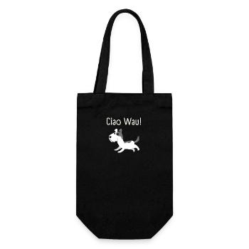 Ciao Wau - Cadeau pour l’amoureux des chiens et des animaux - Sac à bouteille - noir - Devant