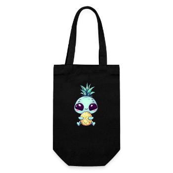 Alien avec coiffure punk ananas - Sac à bouteille - noir - Devant