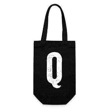 Q Letter - Gift Bag for Bottles - black - Front