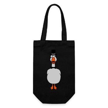 Sir Monokel Brille Gans - Geschenkbeutel für Flaschen - Schwarz - Vorne