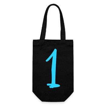 1 YEAR. 1ST ANNIVERSARY. BIRTHDAY 1 YEAR. 1 - Gift Bag for Bottles - black - Front