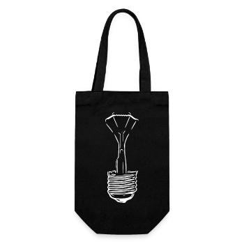 Lamp with defective glass bulb - Gift Bag for Bottles - black - Front