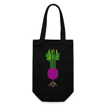 Kohlrabi Rot - Geschenkbeutel für Flaschen - Schwarz - Vorne