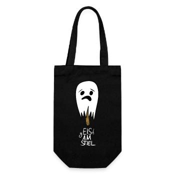 Geist am Stiel - Gespenst Geist Wortspiel - Geschenkbeutel für Flaschen - Schwarz - Vorne