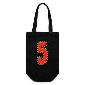 5. 5 YEARS. 5th ANNIVERSARY. 5 YEAR ANNIVERSARY - Gift Bag for Bottles - black - Front