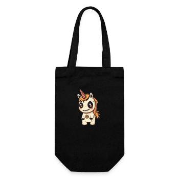 Einhorn Halloween Zombie - Geschenkbeutel für Flaschen - Schwarz - Vorne