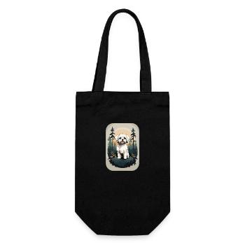 Bichon Chien havanais dans la forêt - Sac à bouteille - noir - Devant
