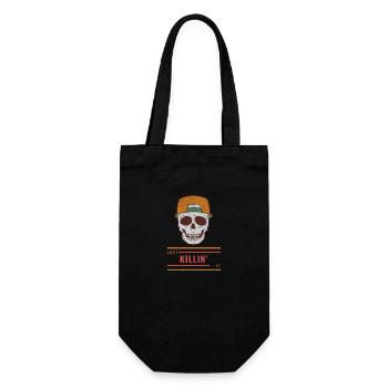 Totenkopf mit Cap Just Killin It Red (Distressed) - Geschenkbeutel für Flaschen - Schwarz - Vorne
