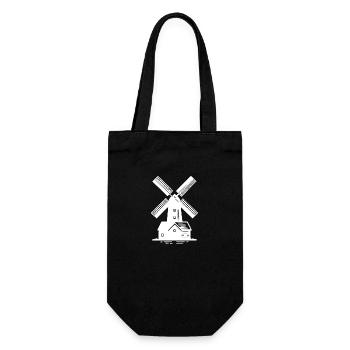Classic windmill for grain and flour - Gift Bag for Bottles - black - Front