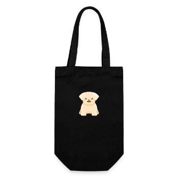 Welpe, der süße kleine Hund - Geschenkbeutel für Flaschen - Schwarz - Vorne