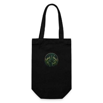 Regenwald logo , Natur, Berge - Geschenkbeutel für Flaschen - Schwarz - Vorne