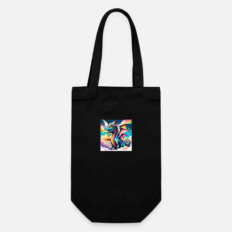 Dragon avec arc-en-ciel - Sac à bouteille - noir