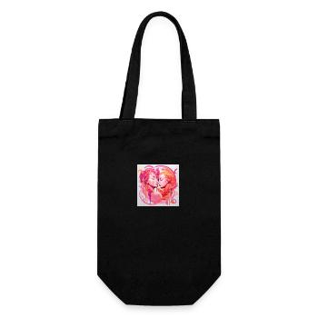 Two female read people - Gift Bag for Bottles - black - Front