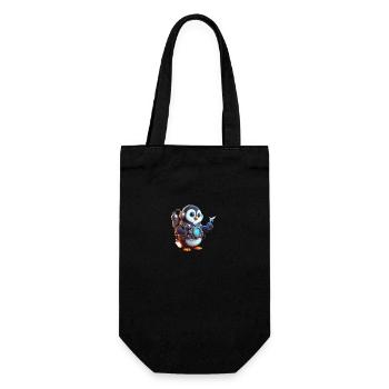 Futuristic Penguin 2 - Gift Bag for Bottles - black - Front