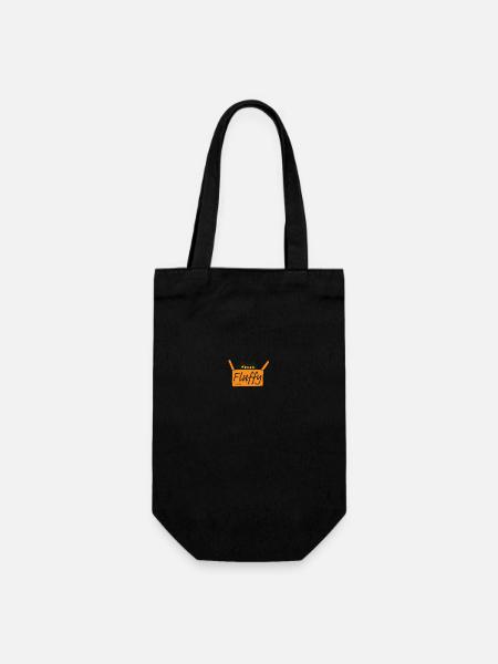 Ein flauschiges Katzen-Logo - Geschenkbeutel für Flaschen - Schwarz