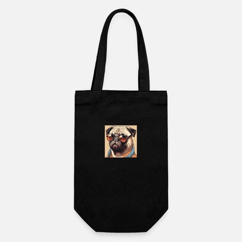 Cool Pug #2 - Geschenkbeutel für Flaschen - Schwarz